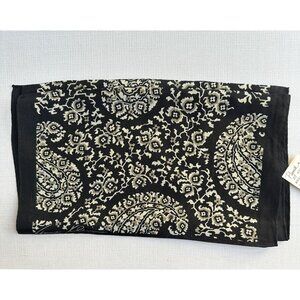 Anne Klein Vera Scarf 50x11 Black Paisley NWT